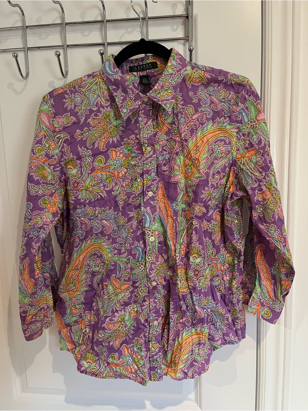 Purple Paisley Print Blouse
